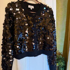 Bold Sequined Black Sweater Cardigan size M & Other Stories